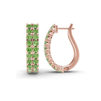 10kt Rose Gold Gracie Double Row Round Lab Diamond Hoop Earrings (2 Ct. Tw.) left