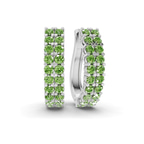 Platinum Gracie Double Row Round Lab Diamond Hoop Earrings (2 Ct. Tw.) front image