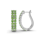 Platinum Gracie Double Row Round Lab Diamond Hoop Earrings (2 Ct. Tw.) left
