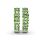 Platinum Gracie Double Row Round Lab Diamond Hoop Earrings (2 Ct. Tw.) right