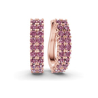 14kt Rose Gold Gracie Double Row Round Lab Diamond Hoop Earrings (2 Ct. Tw.) front image