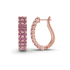 14kt Rose Gold Gracie Double Row Round Lab Diamond Hoop Earrings (2 Ct. Tw.) left