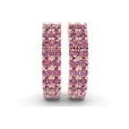 14kt Rose Gold Gracie Double Row Round Lab Diamond Hoop Earrings (2 Ct. Tw.) right