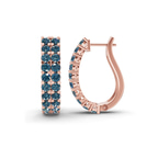 14kt Rose Gold Gracie Double Row Round Lab Diamond Hoop Earrings (2 Ct. Tw.) left