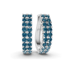 Platinum Gracie Double Row Round Lab Diamond Hoop Earrings (2 Ct. Tw.) front image
