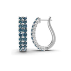 Platinum Gracie Double Row Round Lab Diamond Hoop Earrings (2 Ct. Tw.) left