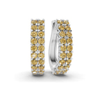 Platinum Gracie Double Row Round Lab Diamond Hoop Earrings (2 Ct. Tw.) front image