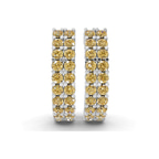 Platinum Gracie Double Row Round Lab Diamond Hoop Earrings (2 Ct. Tw.) right