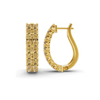14kt Yellow Gold Gracie Double Row Round Lab Diamond Hoop Earrings (2 Ct. Tw.) left