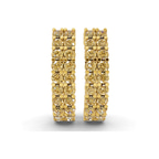14kt Yellow Gold Gracie Double Row Round Lab Diamond Hoop Earrings (2 Ct. Tw.) right
