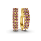 10kt Yellow Gold Gracie Double Row Round Lab Diamond Hoop Earrings (2 Ct. Tw.) front image