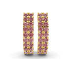 10kt Yellow Gold Gracie Double Row Round Lab Diamond Hoop Earrings (2 Ct. Tw.) right
