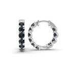 Platinum Sirena Round Lab Diamond Hoop Earrings (1 Ct. Tw.) standing product image one