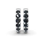 Platinum Sirena Round Lab Diamond Hoop Earrings (1 Ct. Tw.) side right image one