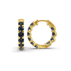 9ct Yellow Gold Sirena Round Lab Diamond Hoop Earrings (1 Ct. Tw.) standing product image one