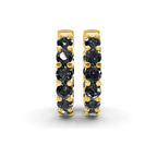 9ct Yellow Gold Sirena Round Lab Diamond Hoop Earrings (1 Ct. Tw.) side right image one