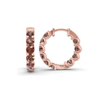 14kt Rose Gold Sirena Round Lab Diamond Hoop Earrings (1 Ct. Tw.) standing product image one