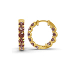 14kt Yellow Gold Sirena Round Lab Diamond Hoop Earrings (1 Ct. Tw.) standing product image one