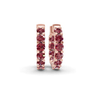 14ct Rose Gold Sirena Round Lab Diamond Hoop Earrings (1 Ct. Tw.) front image