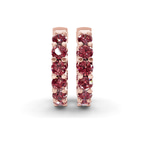 14ct Rose Gold Sirena Round Lab Diamond Hoop Earrings (1 Ct. Tw.) side right image one