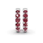 Platinum Sirena Round Lab Diamond Hoop Earrings (1 Ct. Tw.) side right image one