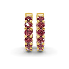 14kt Yellow Gold Sirena Round Lab Diamond Hoop Earrings (3 Ct. Tw.) side right image one