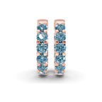 14ct Rose Gold Sirena Round Lab Diamond Hoop Earrings (1 Ct. Tw.) side right image one