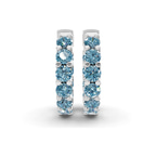 Platinum Sirena Round Lab Diamond Hoop Earrings (1 Ct. Tw.) side right image one
