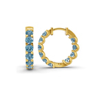9ct Yellow Gold Sirena Round Lab Diamond Hoop Earrings (1 Ct. Tw.) standing product image one