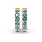 9ct Yellow Gold Sirena Round Lab Diamond Hoop Earrings (1 Ct. Tw.) side right image one
