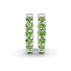 Platinum Sirena Round Lab Diamond Hoop Earrings (1 Ct. Tw.) side right image one