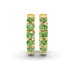 14ct Yellow Gold Sirena Round Lab Diamond Hoop Earrings (1 Ct. Tw.) side right image one