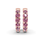 14kt Rose Gold Sirena Round Lab Diamond Hoop Earrings (5 Ct. Tw.) side right image one