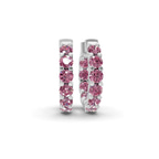 Platinum Sirena Round Lab Diamond Hoop Earrings (1 Ct. Tw.) front image