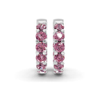 Platinum Sirena Round Lab Diamond Hoop Earrings (1 Ct. Tw.) side right image one