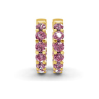 14kt Yellow Gold Sirena Round Lab Diamond Hoop Earrings (3 Ct. Tw.) side right image one