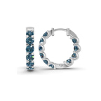 Platinum Sirena Round Lab Diamond Hoop Earrings (1 Ct. Tw.) standing product image one
