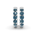 Platinum Sirena Round Lab Diamond Hoop Earrings (1 Ct. Tw.) side right image one
