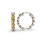 Platinum Sirena Round Lab Diamond Hoop Earrings (1 Ct. Tw.) standing product image one