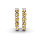 Platinum Sirena Round Lab Diamond Hoop Earrings (1 Ct. Tw.) side right image one
