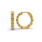 9ct Yellow Gold Sirena Round Lab Diamond Hoop Earrings (1 Ct. Tw.) standing product image one