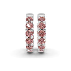 14ct White Gold Sirena Round Lab Diamond Hoop Earrings (1 Ct. Tw.) side right image one