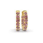 14ct Yellow Gold Sirena Round Lab Diamond Hoop Earrings (1 Ct. Tw.) front image
