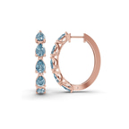 14kt Rose Gold Lexley Pear Lab Diamond Hoop Earrings (1 Ct. Tw.) left