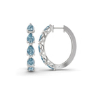 14kt White Gold Lexley Pear Lab Diamond Hoop Earrings (2 Ct. Tw.) left
