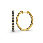 14ct Yellow Gold Rylee Round Lab Diamond Hoop Earrings (1 Ct. Tw.) left