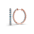 14ct Rose Gold Rylee Round Lab Diamond Hoop Earrings (1 Ct. Tw.) left