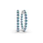 9ct White Gold Rylee Round Lab Diamond Hoop Earrings (1 Ct. Tw.) front image