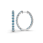 9ct White Gold Rylee Round Lab Diamond Hoop Earrings (1 Ct. Tw.) left
