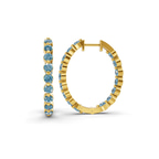 9ct Yellow Gold Rylee Round Lab Diamond Hoop Earrings (1 Ct. Tw.) left